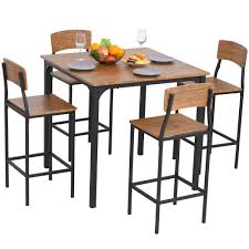 Find great deals on couches, tables, home office & outdoor furniture & more at macy's! Homcom 5 Piece Modern Counter Height Dining Set Compact Kitchen Table 4 Chairs Set With Footrest Metal Legs Walmart Com Walmart Com