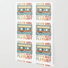 Download the perfect cassette pictures. Playlist Wallpaper For Any Decor Style Society6