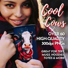 Cool Cows PNG Bundle, Funny Cow Clip Art, Cow Sublimation Designs, Funny  Cow Clip Art Digital Download Tshirt Mug Design PNG, Sassy Cows