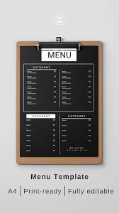 Menu Template Shablon Menyu Papan Menu Desain Menu Pengemasan Makanan