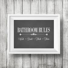 Bathroom Chalkboard Printbathroom Wall Decor Vintage Style Bathroom Wall Decor Bathroom Rules Sign Wall Decor Pictures