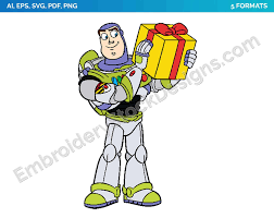 Buzz Lightyear Toy Story Christmas Holiday Disney Character Designs As Svg Vector For Print In 5 Formats Dsnyh000147 Embroidery Stock Designs Disney Characters Character Design Disney Designs