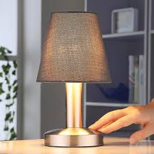 With that in mind, what kind of lamp do you click off every night? Grey Bedside Table Lamp Hanno Fabric Lampshade Lights Co Uk