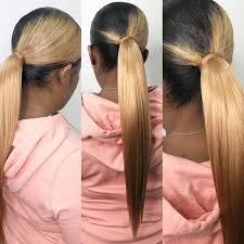 Thanks for visiting my channel! Slike Slicked Back Ponytail With Side Part With Weave