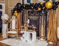 Backdrop Black And Gold 50th Birthday Party Decorations Gatsby Themed 8x8 Backdrop Design Print And Ship Gatsby Birthday Party Great Gatsby Themed Party Gatsby Party Decorations
