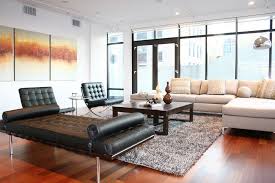 Barcelona Chair And Beige Sectional Sofa Usual House Sectional Sofa Beige Barcelona Chair Living Room Apartment Interior
