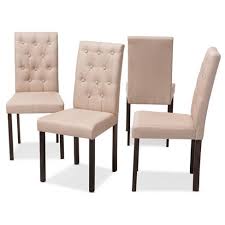 A wide variety of tufted dining room chairs options are available to you, such as general use, material, and appearance. Set Of 4 Gardner Modern And Contemporary Finished Fabric Upholstered Dining Chair Beige Dark Brown Baxton Studio Target
