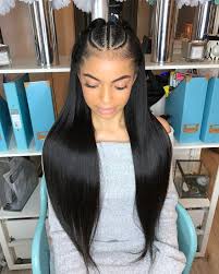Straight Hairstyles For Black Women 100 Unprocessed Virgin Human Hair Sew In Weave Bundles Virgin Brazilian Straight Hair Straight Hairstyles Weave Hairstyles