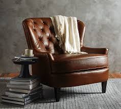 New and used items, cars, real estate, jobs, services, vacation rentals and more virtually leather reclining chair and ottoman set. Cardiff Tufted Leather Armchair With Nailheads Pottery Barn