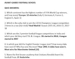 For decades, the united states and the soviet union engaged in a fierce competition for superiority in space. Correct Answers Of The Quiz Questions Avant Garde Football School Facebook