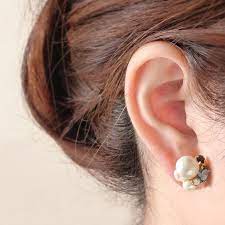 sale イヤリング リッチなコットンパール 茶色 イヤリング スタッドイヤリング アクセサリー