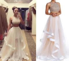 China Sheer Prom Party Gowns Two Pieces Formal Evening Dresses Z609 China Evening Dresses And Formal Dress Price
