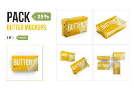 Butter 200g Pack 4 In 1 Bonus Design Template Template Design Mockup Templates