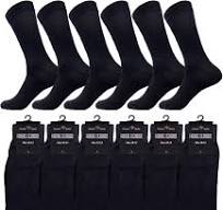 MENS BLACK DRESS SOCKS COTTON BLEND 12 PAIRS FORMAL/SUIT/CASUAL OR UNIFORM  SOCKS 10-13