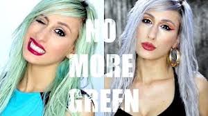 Before getting in the pool, wet your hair and put conditioner in it. How To Fix Green Hair In Blonde Silver Youtube