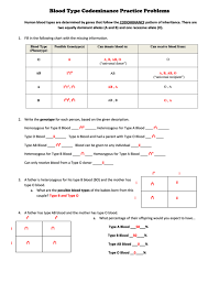 Worksheet (blood types) name _____ human blood types are determined by genes that follow the codominance pattern of inheritance. Blood Type And Inheritance Worksheet Promotiontablecovers