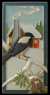 Novica's ceramic wall art collection showcases traditional and contemporary designs, handcrafted by global artisans. Ceramic Tilechickadee Wall Decor Sculpture By Medicinebluffstudio 68 00 Clay Wall Art Ceramic Tile Art Tile Art