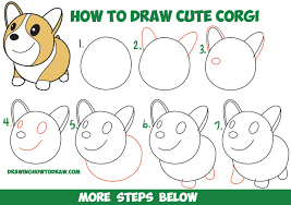 How To Draw A Cute Corgi Cartoon Kawaii Chibi Easy Step By Step Drawing Tutorial For Kids Beginners How To Draw Step By Step Drawing Tutorials Cute