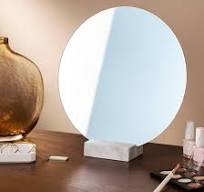 Navaris Round Marble Base Small Dressing Table Makeup Mirror - Bathroom  Bedroom Vanity Stand