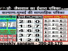 12 06 2019 kalyan mumbai weekly chart free kalyan open today