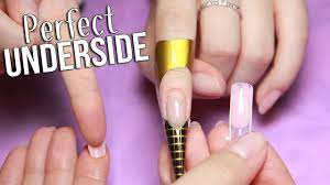 11 Dual Form Hack Perfect Underside Youtube Hard Gel Nails Gel Nails Diy Diy Acrylic Nails