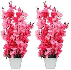 68 Off On Kaykon 2 Artificial Flowers With Pot Superb Home Decor Flower Pot 16 Inch Red Pink Orchids Artificial Flower With Pot 16 Inch Pack Of 2 On Flipkart Paisawapas Com