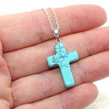 Cross Pendant Cross Necklace Turquoise Stone Cross Etsy Cross Necklace Cross Pendant Chakra Jewelry