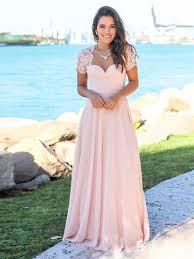 Im roten kleid zur hochzeit? Erroten Rosa Land Brautjungfer Kleider Schatz Backless Spitze Chiffon Strand Garten Hochzeit Gast Kleider Maid Of Honor Kleider Brautjungfernkleider Aliexpress