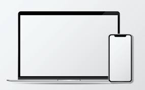 Download Premium Vector Of Laptop And A Mobile Phone Mockup 584526 Phone Mockup Computer Mockup Mobile Phone