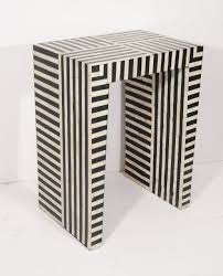 Black And White Striped Console Table Indian Bone Inlay Black And White Striped Side Table Stuff I Like Black White Stripes Striped Furniture Black White