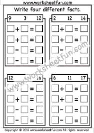 Numbers Fact Family Free Printable Worksheets Worksheetfun