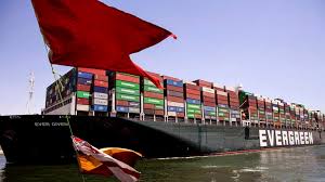 The ship's large size has covered the entire width of the canal. Ever Given The Ship That Blocked The Suez Makes It To Port Wsj