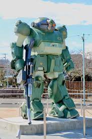 稲城長沼駅前に装甲騎兵ボトムズ スコープドッグ の等身大モニュメントが完成 多摩ポン 装甲騎兵 ボトムズ ボトムズ 騎兵