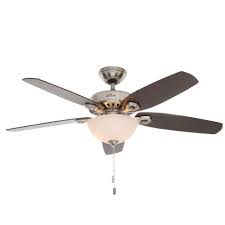 Amazon's choice for hugger ceiling fans with lights. Hunter Builder Deluxe 52 In Indoor Brushed Nickel Ceiling Fan With Light Kit 53090 The Home Depot