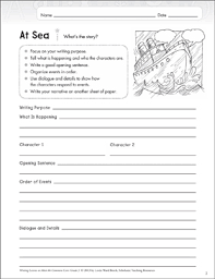 Adjectives, adverbs, vivid language, consonant blends, context clues, r controlled vowels, genre, phonics, inference, cause/effect, combining sentences. At Sea Grade 3 Narrative Writing Lesson Printable Assessment Tools Checklists