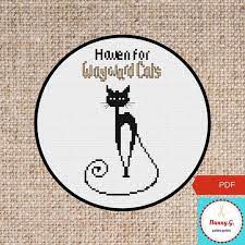 Aida 14, cream 163w x 152h stitches size(s): Funny Cat Cross Stitch Pattern Black Cat Counted Cross Stitch Tutorial Humorous Embroidery Black Cat Cross Stitch Cat Cross Stitch Pattern Cross Stitch Funny