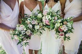 Bridesmaids Flowers For Summer New Zealand Wedding The Softest Blush Pink And White Bridal Bou White Bridal Bouquet Bridesmaid Flowers Pink And White Flowers