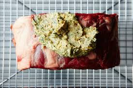 Rub it all over the prime rib and let it sit at room temperature for 45 minutes to 1 hour to allow the meat to come to room temperature for more even cooking. Prime Rib With Mustard And Herb Butter Genius Holiday Recipes