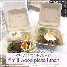 大阪 堀江にある mill wood plate lunch ミルウッドプレートランチ ではハワイアンなランチプレートを食べることができるよ チキンやガーリックシュリンプがボリュームたっぷりで美味しい お店で食べるもよし テイクアウトしておしゃピクするのもよし
