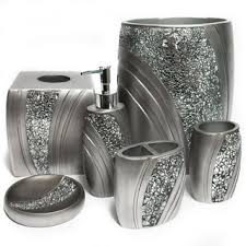 Zccz rest room equipment set full, 4 piece glass mosaic rest room set equipment bathtub equipment set rest room requirements set embrace cleaning soap dispenser properly designed rest room set: Veratex Cracked Blue Glass Bathroom Accessories Collection Free Shipping On Orders Over 50 Greatofferstock Com 20771854