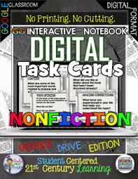 Non Fiction Digital Task Cards Paperless Google Drive Resource Digital Task Cards Task Cards Paperless Classroom