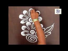 Very Simple Rangoli Design For Daily Purpose Youtube Rangoli Designs Flower Rangoli Designs Simple Flower Design
