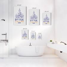 Try Not To Be A Dick Buddha Funny Bathroom Quote Wall Decor Smile Art Design