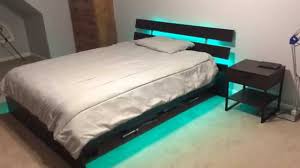 Led Strip Light Kit On Bed Frame Youtube
