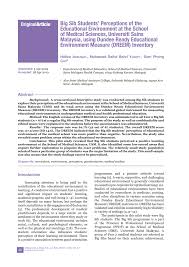 There are no publication fees (article processing charges or apcs) to publish with this journal. Pdf Big Sib Students Perceptions Of The Educational Environment At The School Of Medical Sciences Universiti Sains Malaysia Using Dundee Ready Educational Environment Measure Dreem Inventory