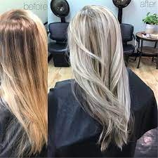 50 Hair Color Trends In 2019 Before After Highlights On Hair Tips White Blonde Hair Platinum Blonde Hair White Blonde Hair Color