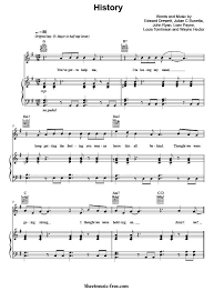 History Sheet Music One Direction Sheet Music Piano Sheet One Direction Music