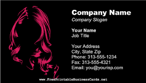 Pink Hair Or A Wig Stands Out On The Black Background Of This Business Card For A Hair Salon O Hair Salon Business Salon Business Cards Business Cards Beauty