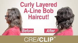 The wavy curls rapidly advance the style of this pixie cut. Diy Curly Layered A Line Bob Haircut Youtube