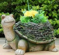 Resin Statue Planter In 2020 Flower Pots Succulent Planter Garden Gnomes Statue